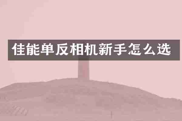 佳能单反相机新手怎么选