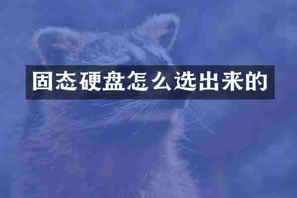 固态硬盘怎么选出来的