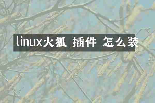 linux火狐 插件 怎么装