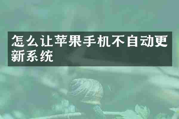 怎么让苹果手机不自动更新系统