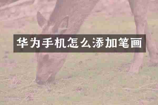 华为手机怎么添加笔画