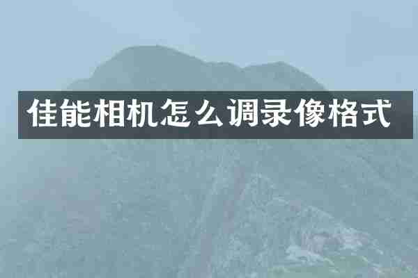 佳能相机怎么调录像格式