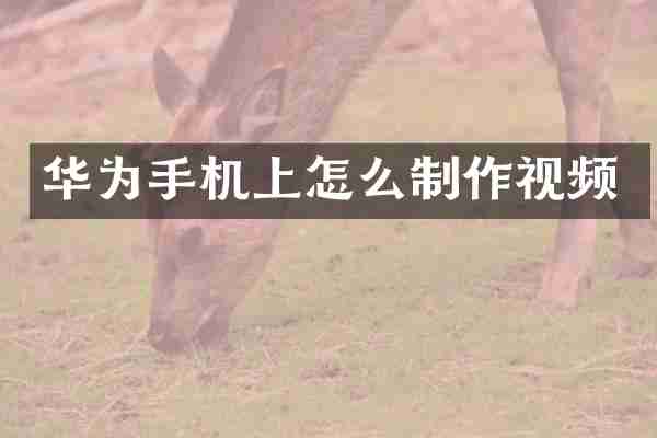 华为手机上怎么制作视频