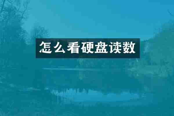 怎么看硬盘读数