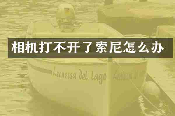 相机打不开了索尼怎么办