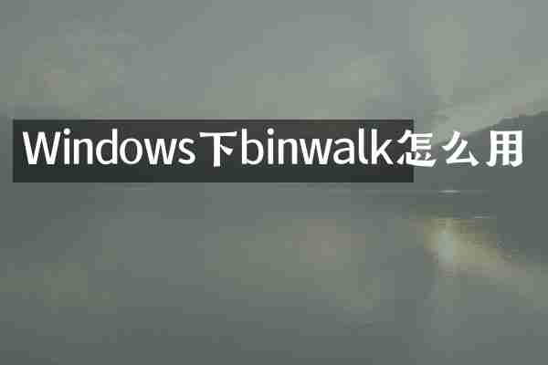 Windows下binwalk怎么用
