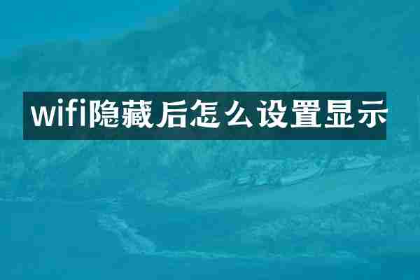 wifi隐藏后怎么设置显示