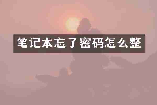 笔记本忘了密码怎么整