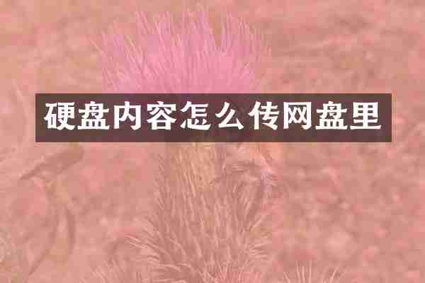 硬盘内容怎么传网盘里