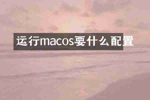 运行macos要什么配置