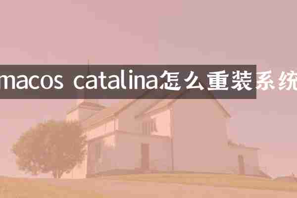 macos catalina怎么重装系统