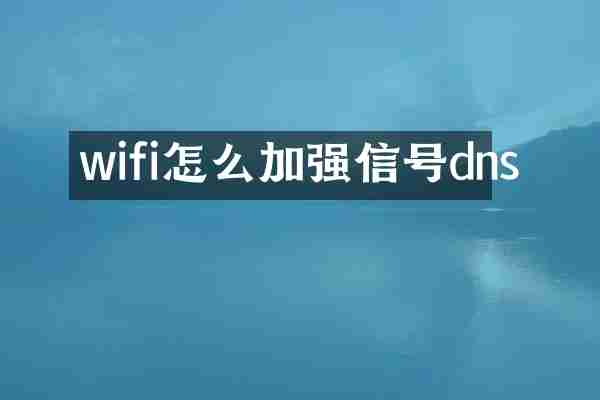 wifi怎么加强信号dns