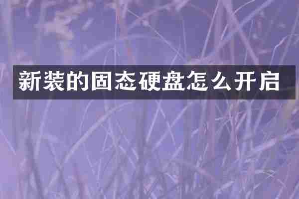 新装的固态硬盘怎么开启