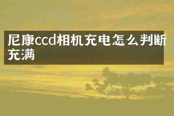 尼康ccd相机充电怎么判断充满