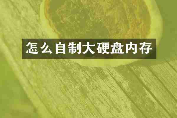 怎么自制大硬盘内存