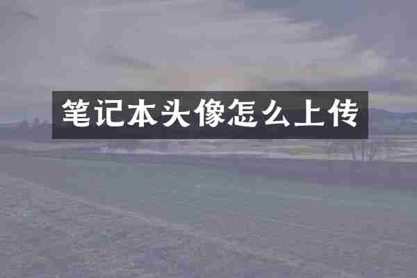 笔记本头像怎么上传