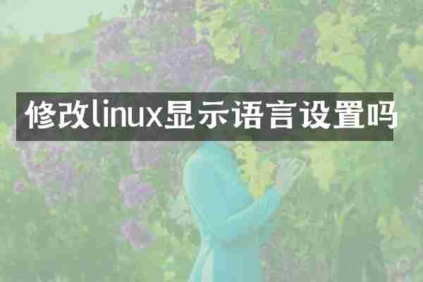 修改linux显示语言设置吗