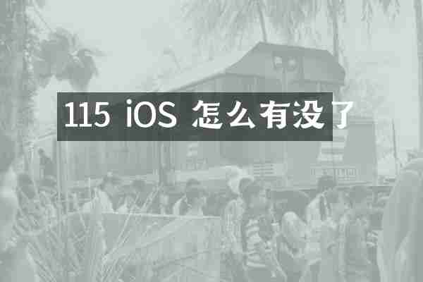 115 iOS 怎么有没了