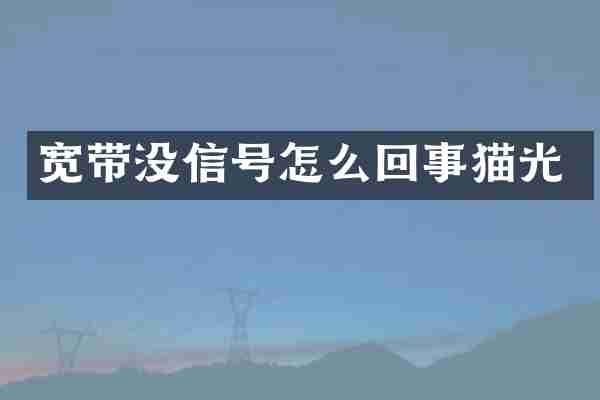 宽带没信号怎么回事猫光