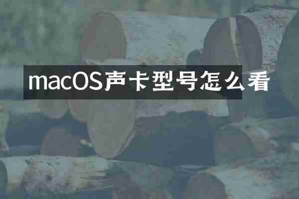 macOS声卡型号怎么看