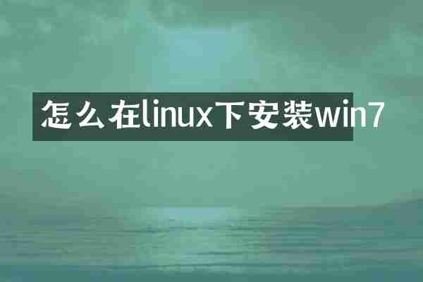 怎么在linux下安装win7
