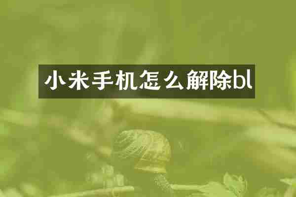 小米手机怎么解除bl