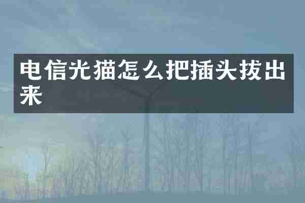 电信光猫怎么把插头拔出来