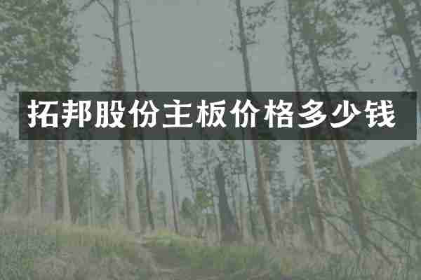拓邦股份主板价格多少钱