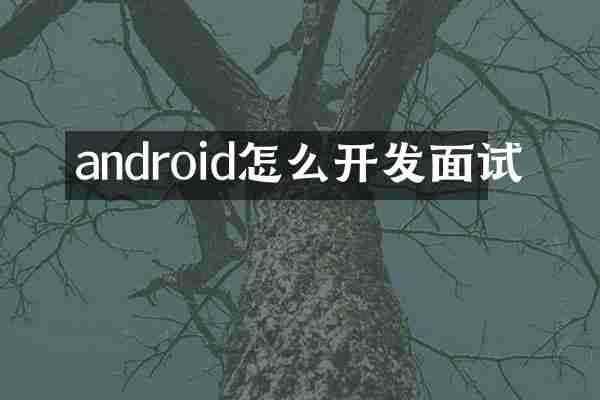 android怎么开发面试
