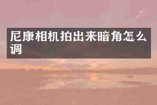 尼康相机拍出来暗角怎么调