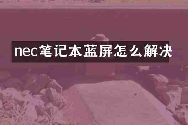 nec笔记本蓝屏怎么解决