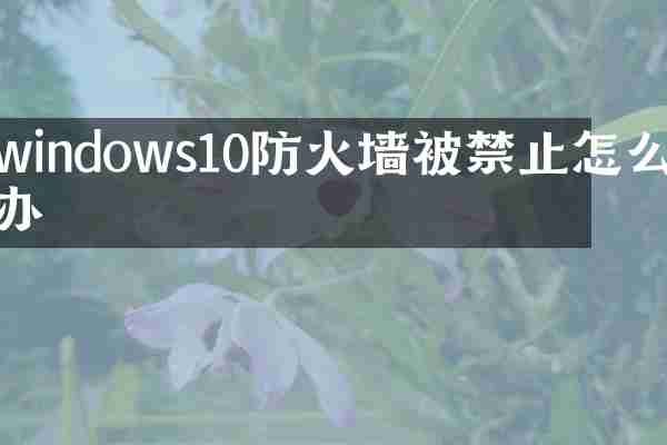 windows10防火墙被禁止怎么办