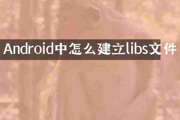 Android中怎么建立libs文件