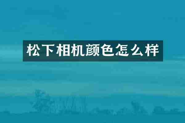 松下相机颜色怎么样