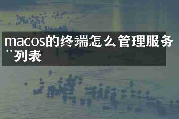 macos的终端怎么管理服务器列表