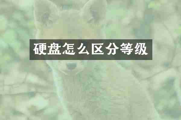 硬盘怎么区分等级