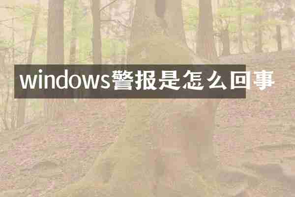windows警报是怎么回事