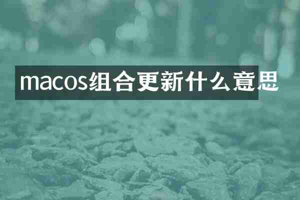 macos组合更新什么意思