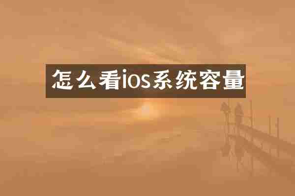 怎么看ios系统容量