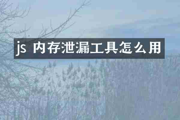 js 内存泄漏工具怎么用