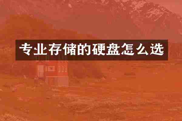 专业存储的硬盘怎么选