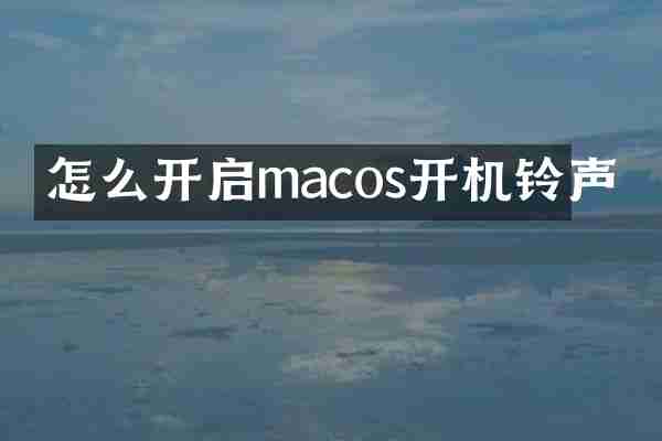 怎么开启macos开机铃声