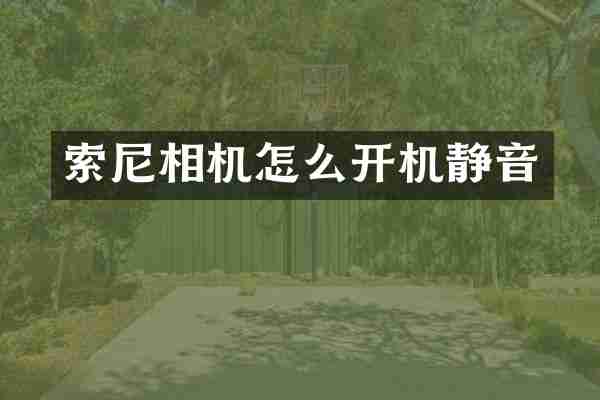 索尼相机怎么开机静音