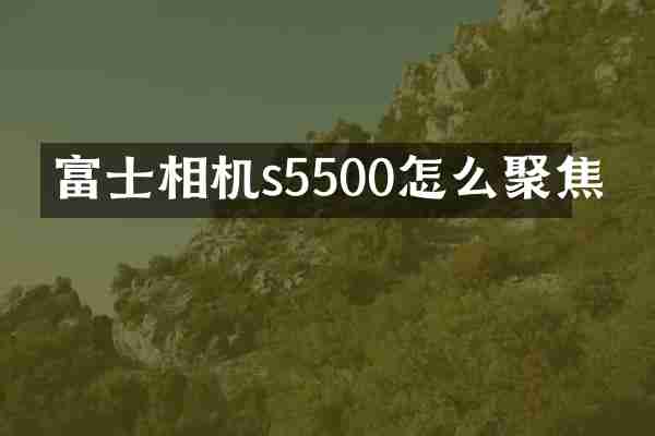 富士相机s5500怎么聚焦