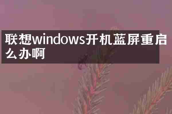 联想windows开机蓝屏重启怎么办啊