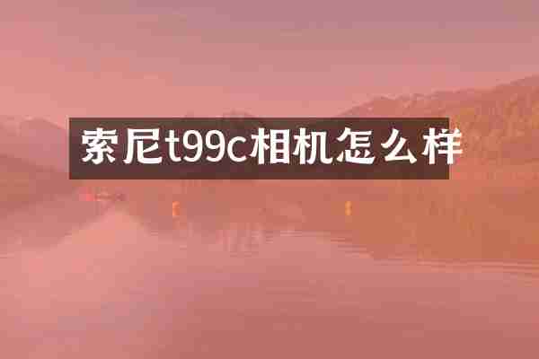 索尼t99c相机怎么样