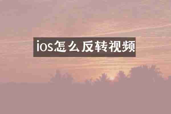 ios怎么反转视频