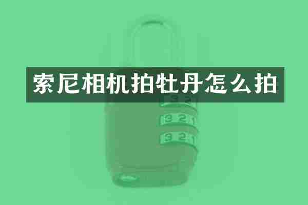 索尼相机拍牡丹怎么拍