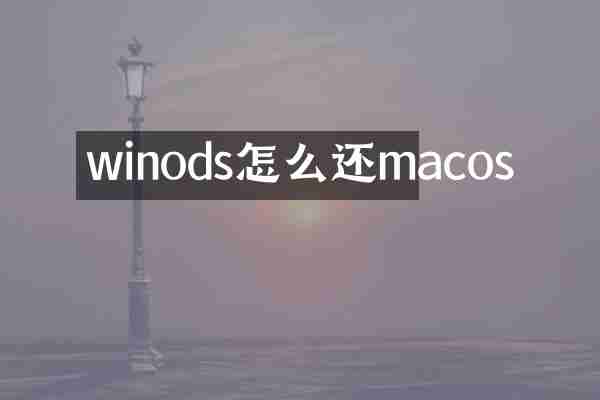winods怎么还macos