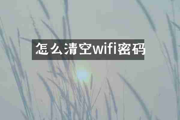 怎么清空wifi密码